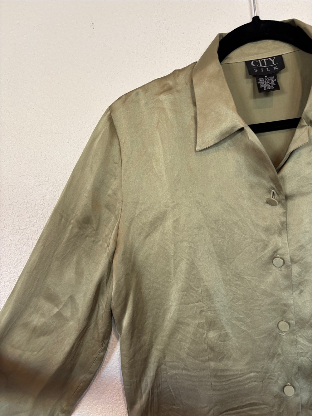 Vtg SILK poplin blouse‎ - Picture 4 of 6